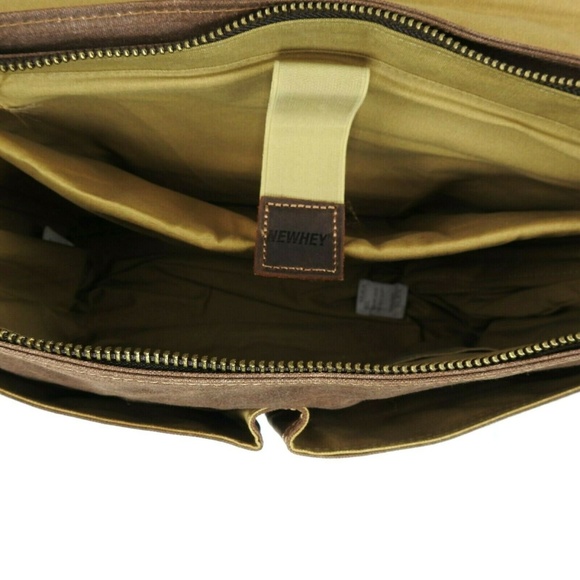NEWHEY Messenger Bag Canvas Leather Bag - Picture 4 of 8